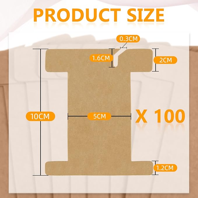 100 Pcs Ribbon Organizer Set Cardboard Ribbon Spools Embroidery Floss Holder - Image 2