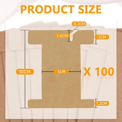 100 Pcs Ribbon Organizer Set Cardboard Ribbon Spools Embroidery Floss Holder - Image 2