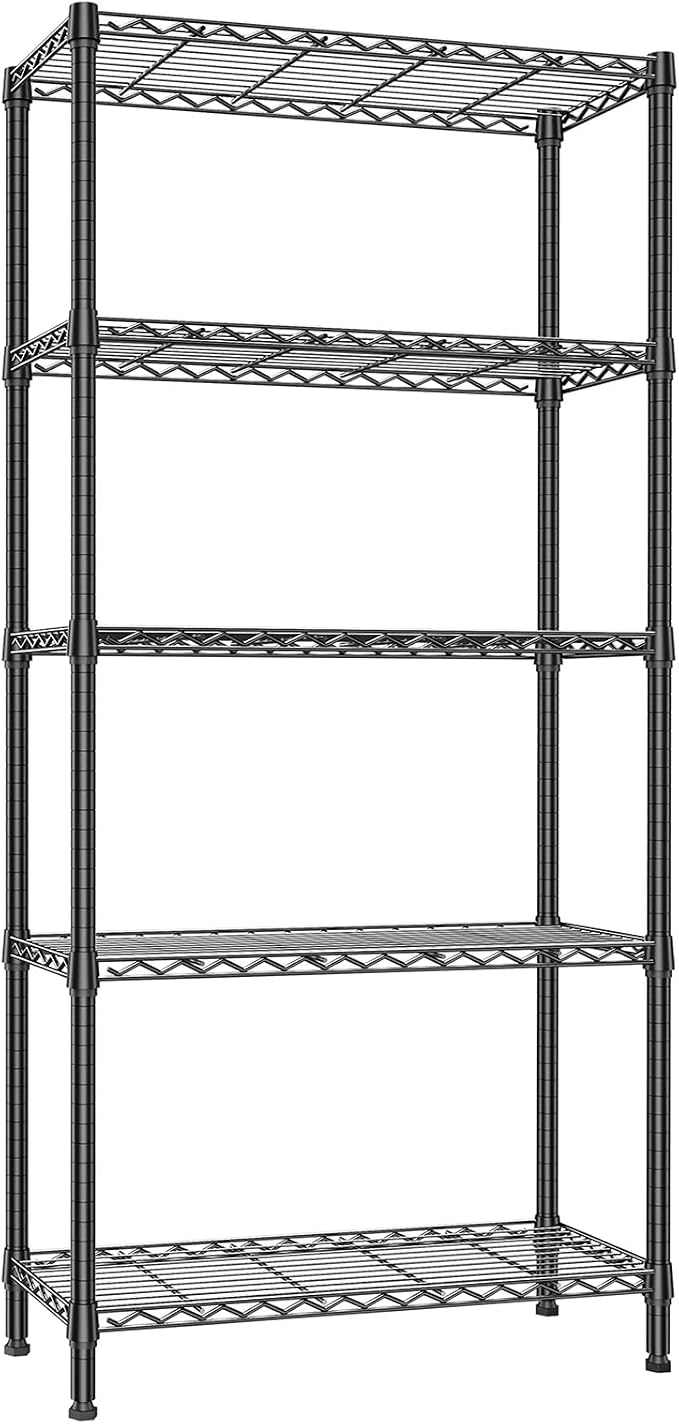 5-Tier Shelving Unit, 1250 Lbs Wire Rack Shelving, Adjustable Storage Rack - Image 7