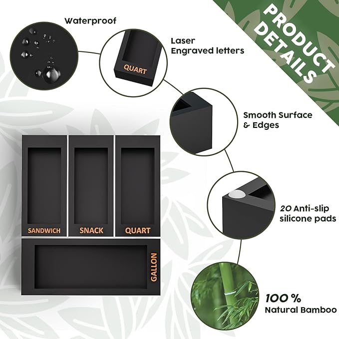 DALSHABET Bamboo Storage Bag Organizer - Image 5