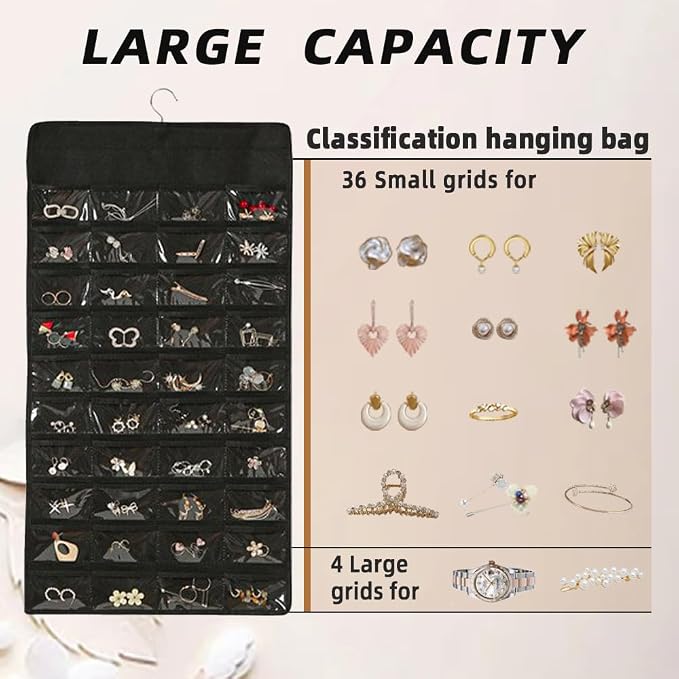 Hanging Jewelry Organizer Storage Earring Jewelry Storage Bag - Image 2