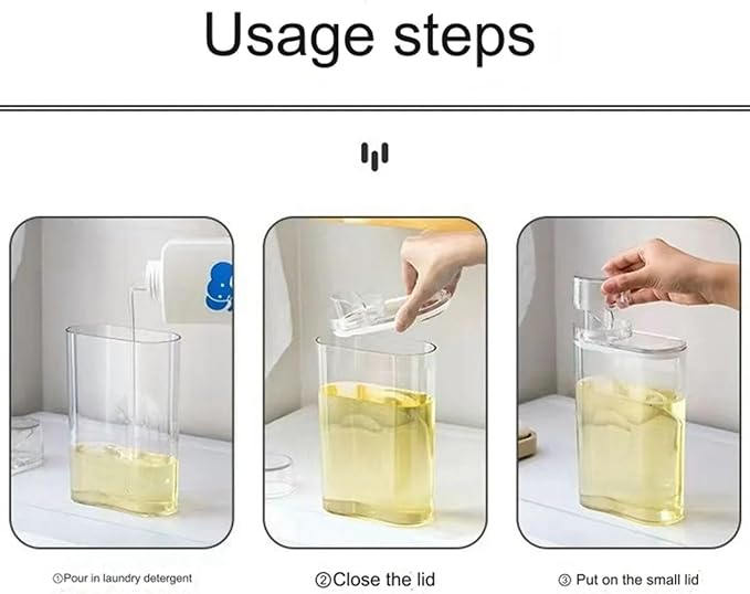 Clear Laundry Detergent Dispenser Container, Double Sealed Storage Tank - Image 7