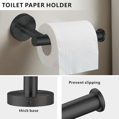 Bathroom Hardware Set Includes Towel Ring, Toilet Paper Holder and 2 Towel Hooks - Image 4