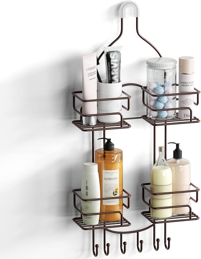 SRIWATANA Shower Caddy Organizer Hanging Over Head, Bathroom Shower Rack Hanger by SRIWATANA