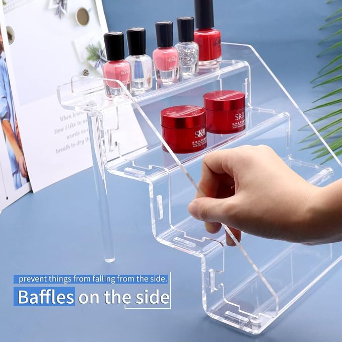Clear Acrylic Display Risers Stand Set of 2, Perfume Organizer Holder And - Image 7