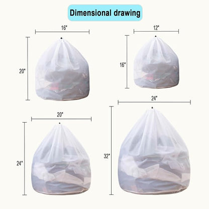 Mesh Laundry Bags with Adjustable Single Shoulder Straps Sturdy Nylon Material - Image 2