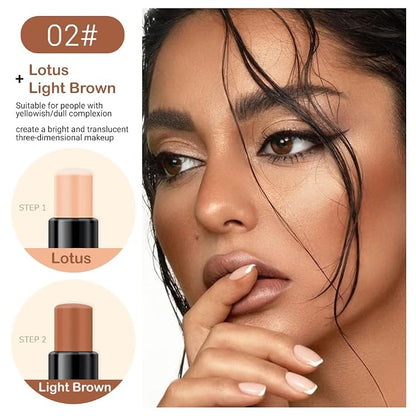 evpct 2In1 Cream Contour Stick Contouring Concealer Sticks Makeup Face Cream Kit - Image 2