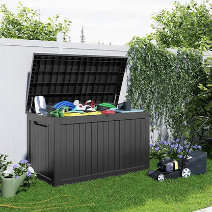 ROJIK Outdoor Storage Housing Deck Box, Waterproof Patio Furniture, Garden Tools - Image 7