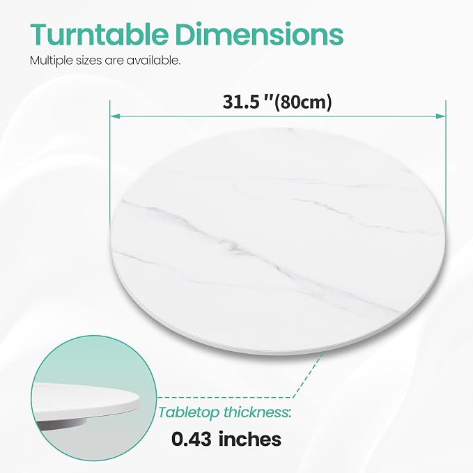 31.5" Lazy Susan Turntable – 360° Sinteredstone Silent Anti-Slip Turntable - Image 3