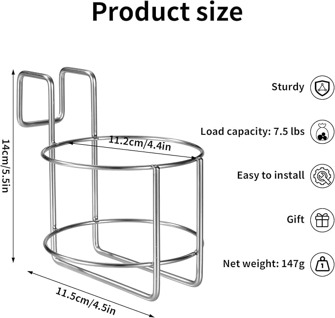 Cup Holder for Bed, 4.4x4.5x5.5in Metal Premium Bedside Cup Holder Practical - Image 2