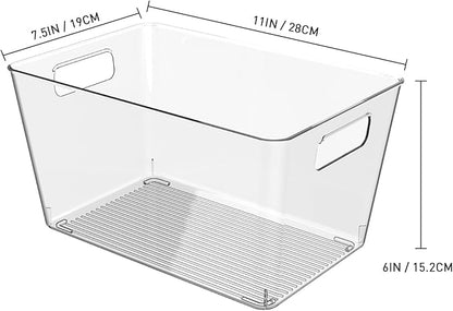 8 Pack Clear Plastic Storage Bins, Plastic Containers - Image 3