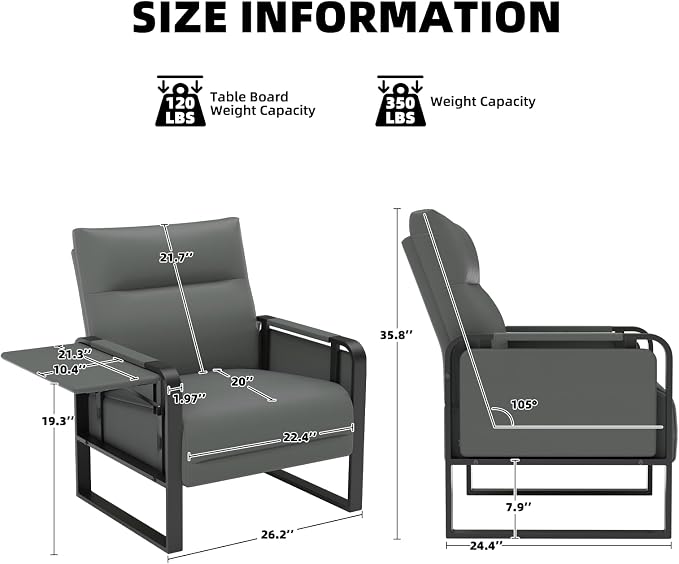 Upholstered Accent Sofa, Modern Faux Leather Chair - Image 2