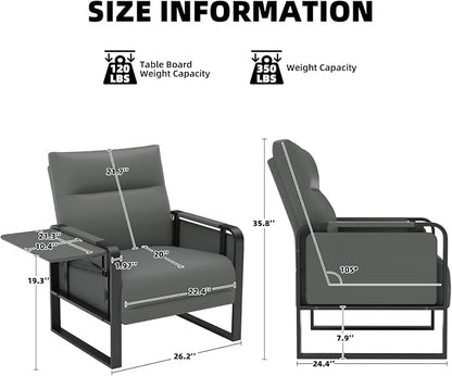 Upholstered Accent Sofa, Modern Faux Leather Chair - Image 2