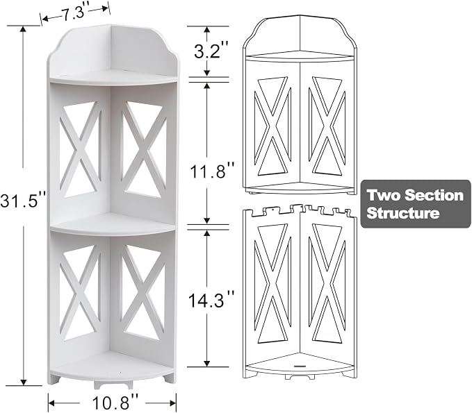 J JINXIAMU Corner Shelf Stand, Storage Organizer Great - Image 2