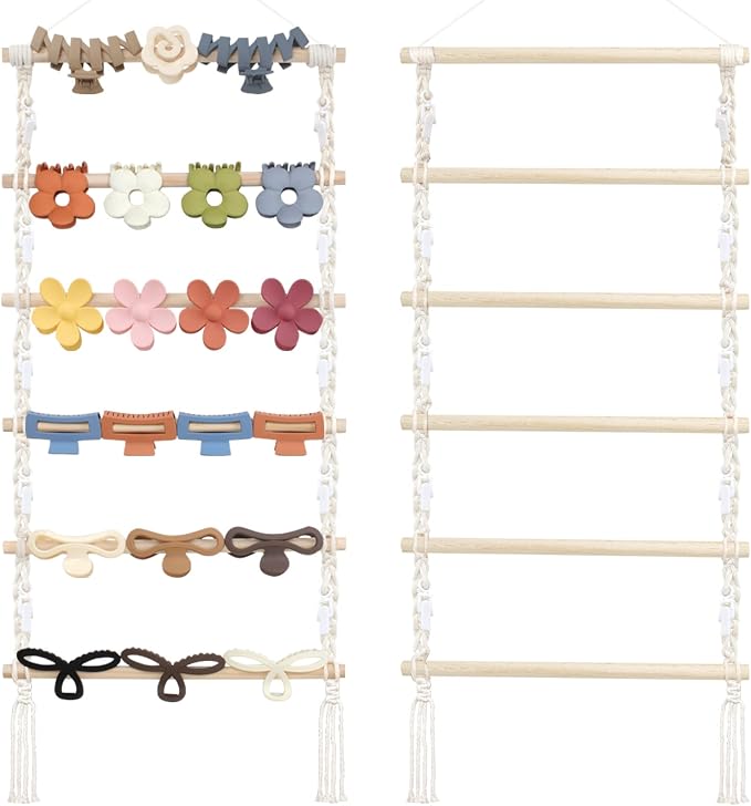 SNOWSTAR Macrame Hair Claw Clip Organizer, Hanging Hair Clip Holder and Storage by WelcometoSNOWSTAR