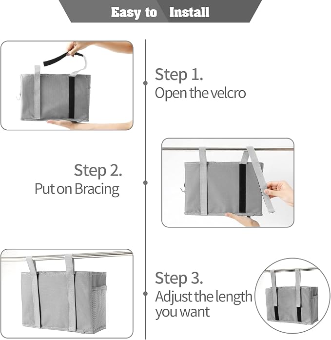 Bseash Bunk Bed Organizer, Bedside Caddy Hanging Bed Organizer Storage Bag - Image 5