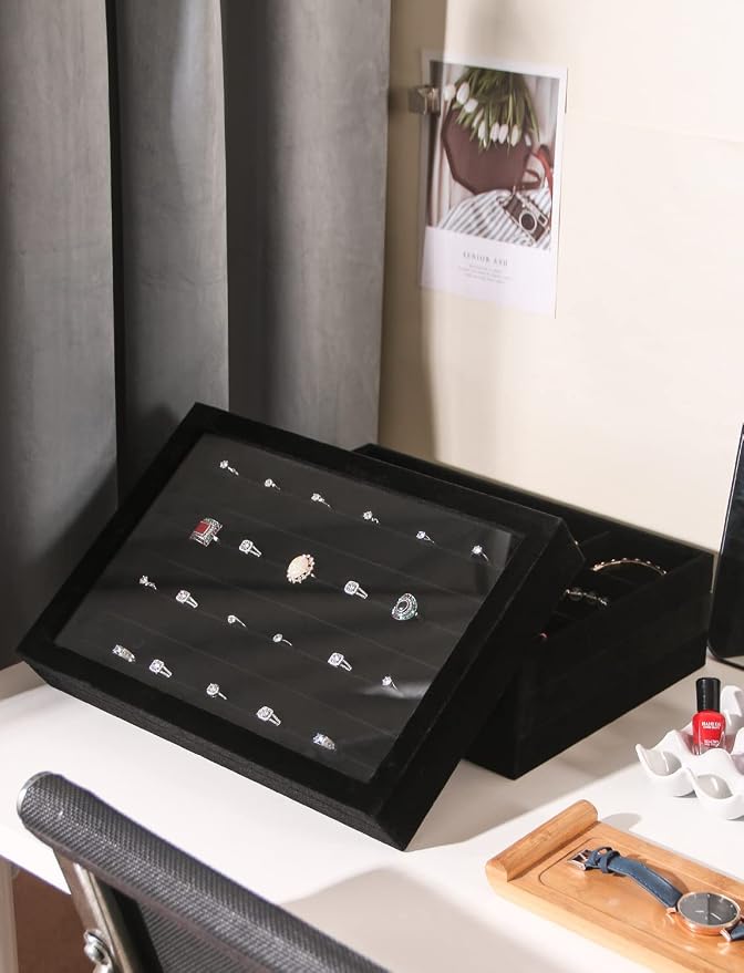 Coward Set of 5 Stackable Jewelry Organizer Tray Necklace Earring Box Storage - Image 4
