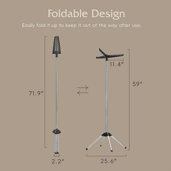 Beaudaily Clothes Drying Rack, Foldable Laundry Drying Rack, Indoor 59-Inch - Image 7