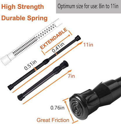 2 Pack Small Tension Rods 7 in to 11 Curtain Rods Window Rods in Extendable - Image 2