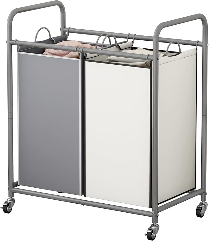 SUOERNUO Laundry Hamper Basket 2 Bag Laundry Sorter Cart by SUOERNUO