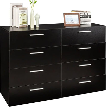 Karl home 8 Drawer Dresser, Wood Black Vanity Drawer Cabinet, Bedroom Storage - Image 3
