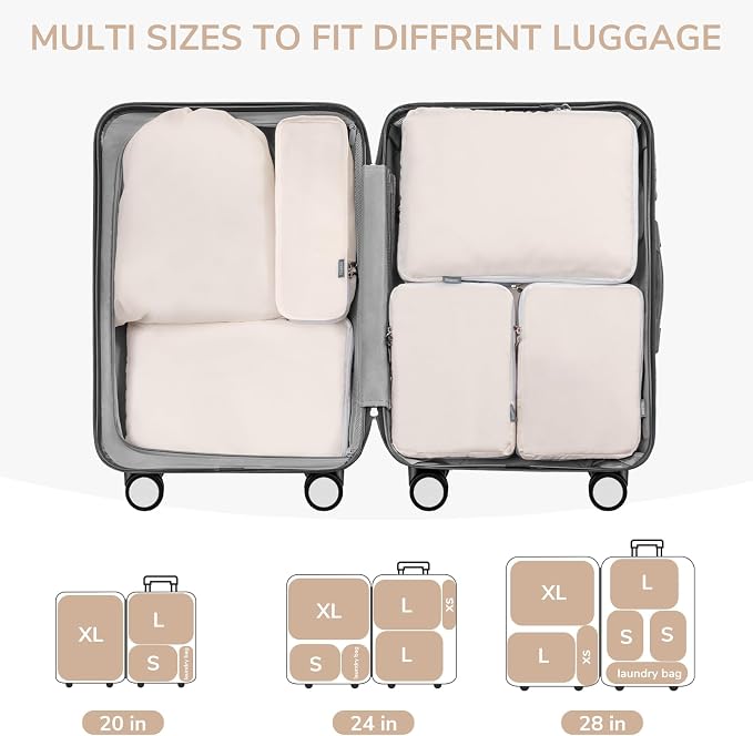 CherryNow Compression Packing Cubes, 7 Set Packing Cubes - Image 5