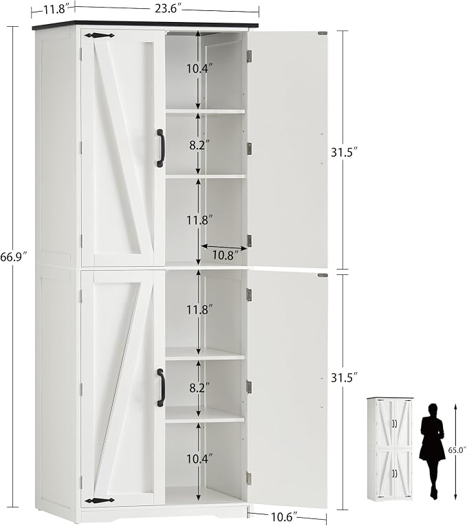 TEENFON Tall Pantry Cabinet, Kitchen Cabinet - Image 2