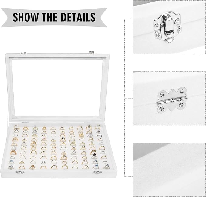 Velvet Ring Display Tray Organizer Box - Image 4