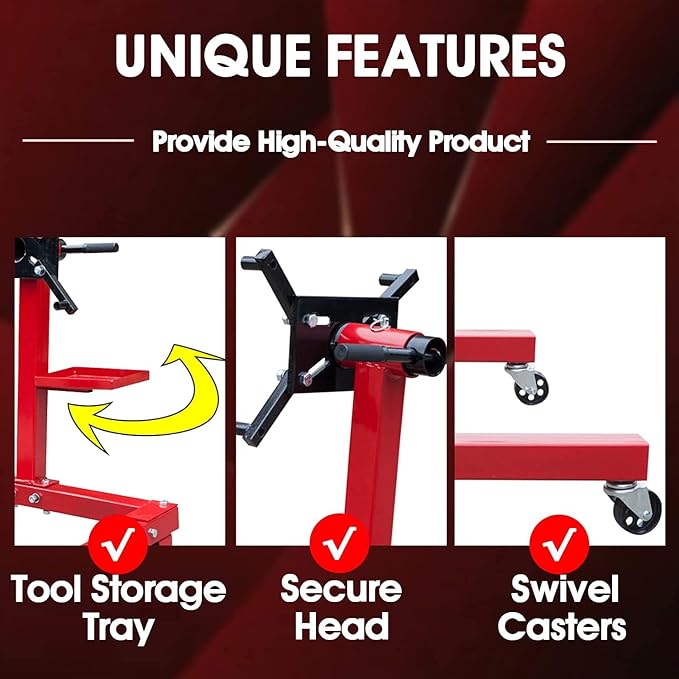 Big RED Steel Rotating Engine Stand - Image 3