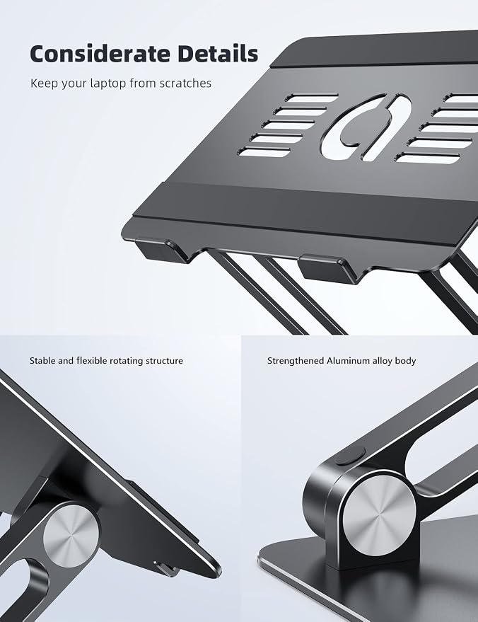 Lamicall Adjustable Laptop Stand, Portable Laptop Riser, Aluminum Laptop Stand - Image 7