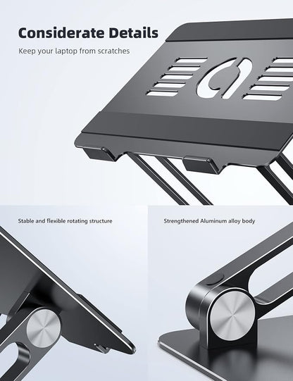 Lamicall Adjustable Laptop Stand, Portable Laptop Riser, Aluminum Laptop Stand - Image 7
