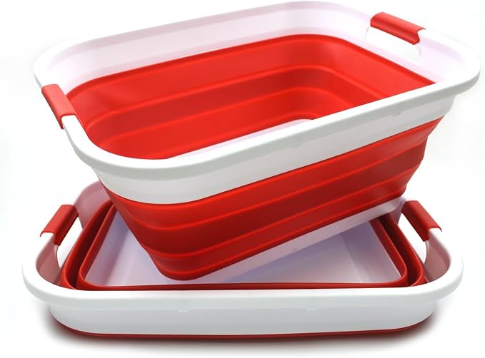 SAMMART Set of 2-41L Collapsible Plastic Laundry Basket-Pop Up Storage - Image 2