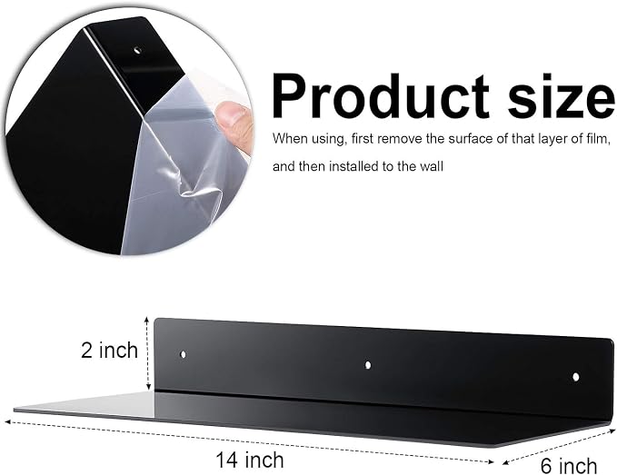 Blulu 8 Pcs Acrylic Floating Shelves - Image 3