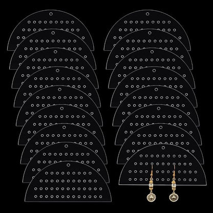 GOMAKERER 20 Pcs Clear Acrylic Earring Display Cards, 47 Holes Portable Stud by GOMAKERER