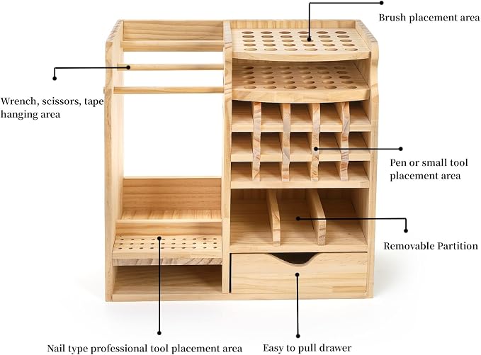 Wooden Art Supply Organizer - Image 4