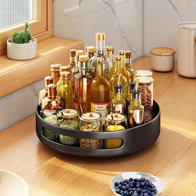 Storage Organizer for Kitchen Countertop Organizer, Round Metal Organizer for by HOME