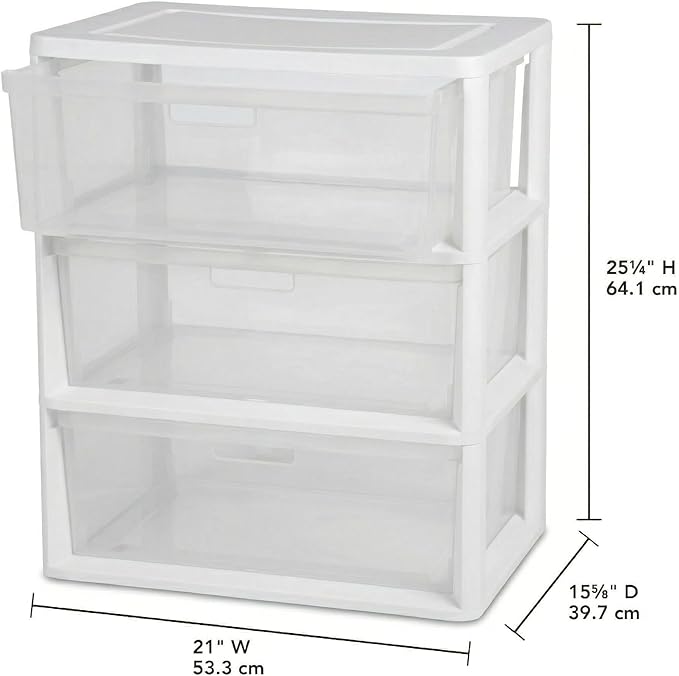 Wide 3-Drawer Storage Organizer Tower - Image 3