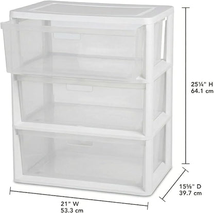 Wide 3-Drawer Storage Organizer Tower - Image 3