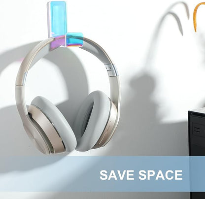 Weewooday 4 Pieces Headphone Hanger Headset Stand Holder Adhesive Wall Mount - Image 5