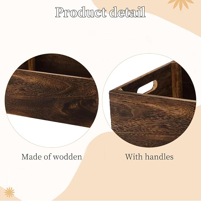 Set of 3 Wood Crate Box, Wood Nesting Storage Crates - Image 7
