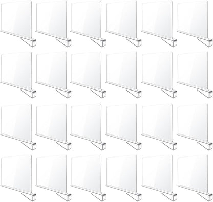 24 Pack Clear Acrylic Shelf Dividers by BAUMFEUER