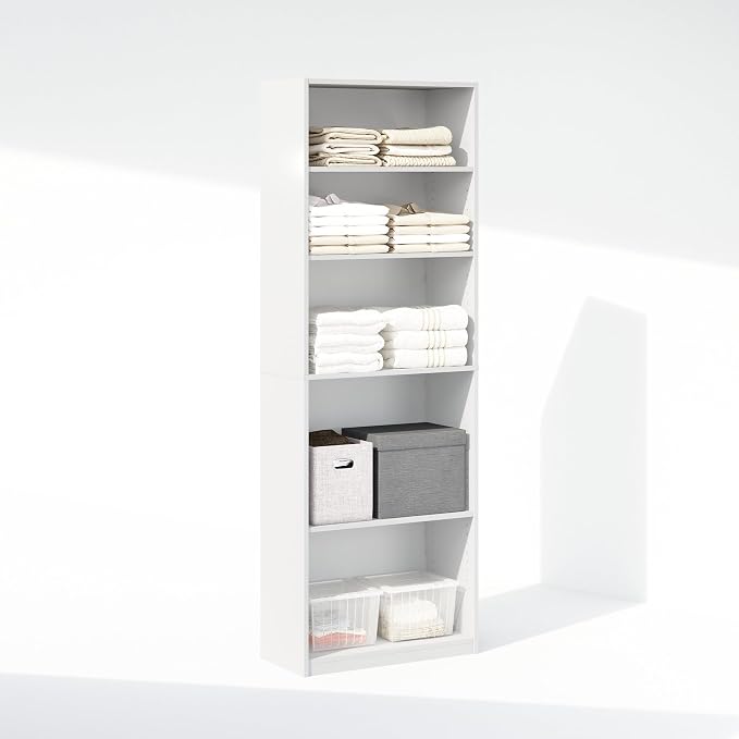 Furinno Reed Closet Organizers and Storage, 5-Tier Closet Organizer, Open Shelf - Image 6
