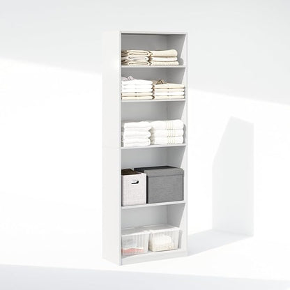 Furinno Reed Closet Organizers and Storage, 5-Tier Closet Organizer, Open Shelf - Image 6