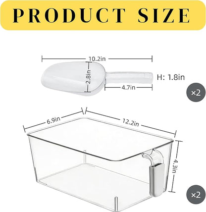 2-Pack Clear Gray Ice Storage Bins - Image 2
