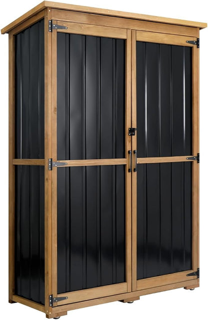 Ketive Outdoor Storage Cabinet, Wood & Metal Storage Shed by Ketive