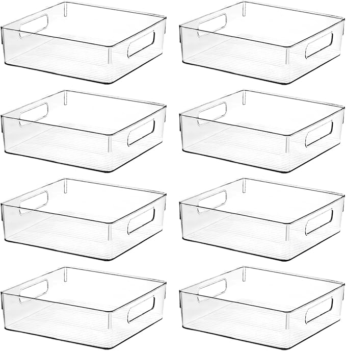 Clear Plastic Storage Bins, Home Bathroom Laundry Room Freezer Refrigerator by ShelfShaper