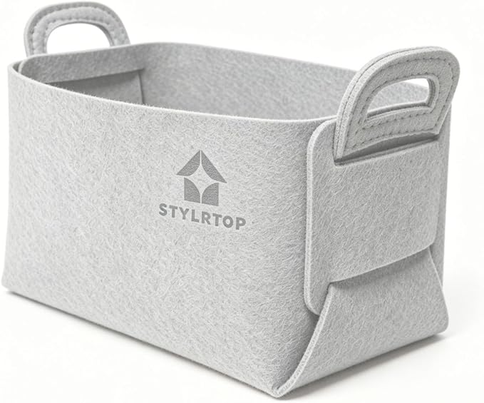 Felt Storage Bin, Collapsible Felt Basket by stylrtop