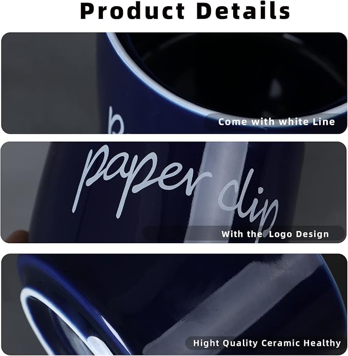 ONTUBE Porcelain Paper Clip Holders, Ceramic Paper Clip Organizer - Image 2
