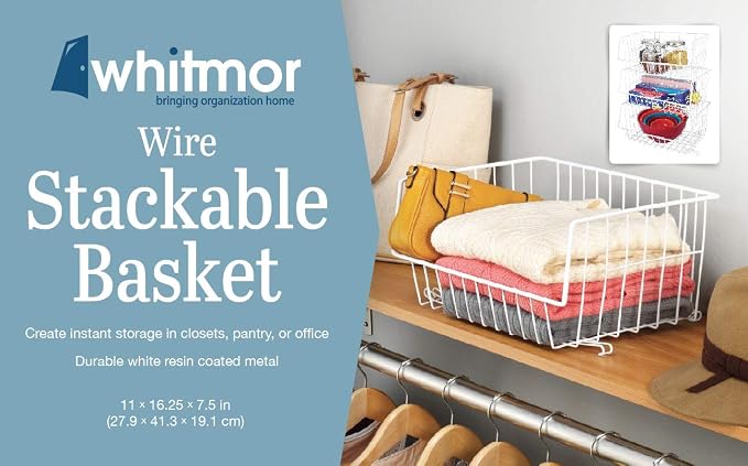 Whitmor Wire Stackable Basket - Image 7