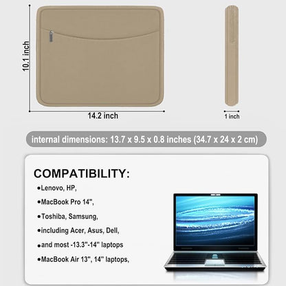 14 inch Laptop Case, Shockproof Protective Laptop Cover Briefcase Carrying - Image 4